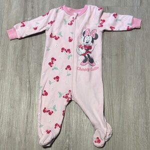 Disney Minnie Mouse Cherry Pink Footie